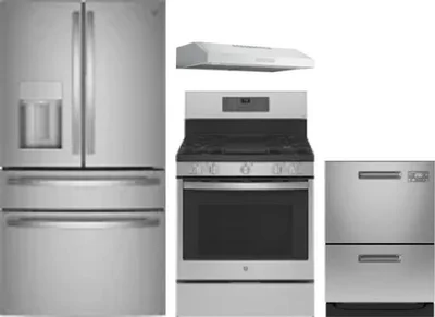 4 Piece Package Includes Refrigerator, Range, Hood And Dishwasher